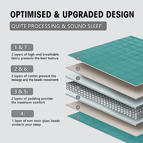 yescool Weighted Blanket for Adults (20 lbs, 48" x 72", Teal) Cooling Heavy Blanket for Sleeping Perfect for 190-210 lbs, Twin Size Breathable Blanket with Premium Glass Bead, Machine Washable - Image 6