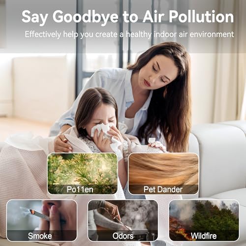 Air Purifiers for Home Large Room Up to 2000 Ft² with Washable Filters, AIUZLK H13 HEPA Filter,Bedroom Air Purifier for Pet,Air Cleaner for Smoke Pet Hair Dander Odor,P260 - Image 6