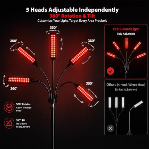 Red Light for Face and Body, Infrared Light Therapy Lamp with Stand Led 660nm Red Light-Therapy& 850nm Infrared Light Device - Image 4