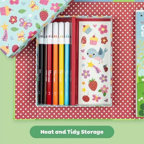 Tiger Tribe Coloring Set - Forest Fairies, Activity Set for Kids, incl. Stickers & Markers Portable Storage Box, Perfect for Travel, Great Gift - Image 3