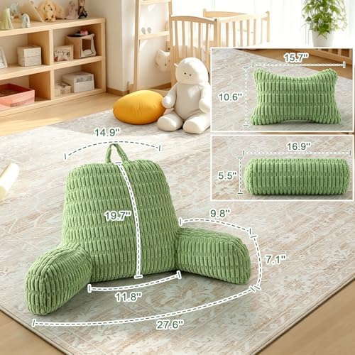 Reading Pillow for Bed, Back Rest Bed Pillow for Sitting Up(Green,Standard) - Image 5