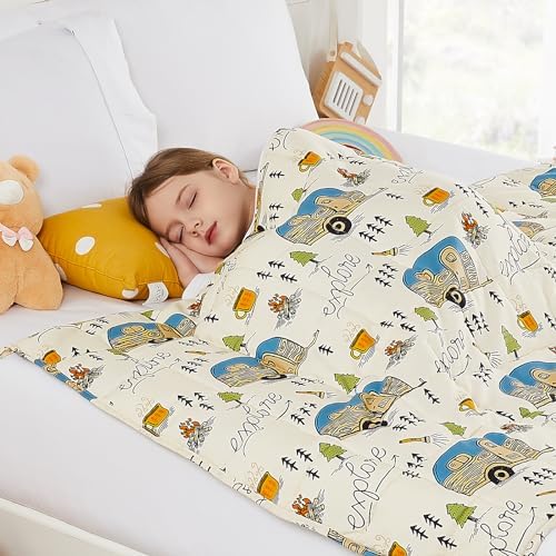 Weighted Blanket - 5 lbs Ivory Forest Heavy Blanket - Small Size Breathable Lap Blanket(36"x48", 5 lbs) by HOSUKKO