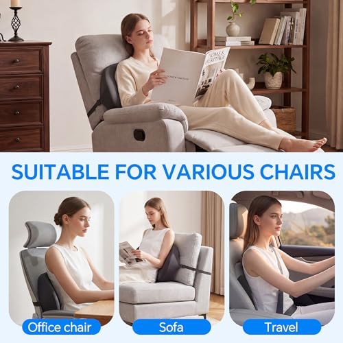 ROYALAY Ergonomic Recliner Lumbar Support Pillow for Elderly, Gel Memory Foam Back Support Cushion with Cooling Washable Cover, Lumbar Pillow for Lower Back Pain Relief Office Chair - Image 4