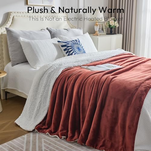 NANPIPER Warm Sherpa Blanket for Couch, Soft Fleece Twin Size for Winter, Fuzzy Plush Throw Gift for Women, Chocolate Brown 60x80 Inches - Image 4