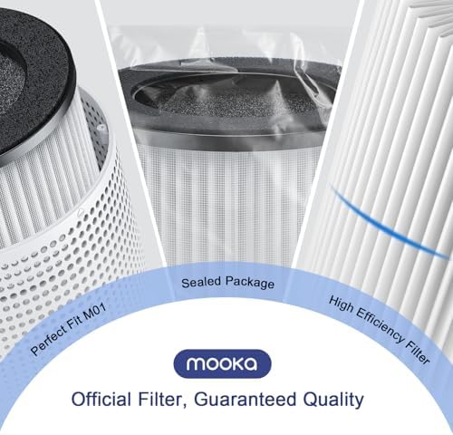 MOOKA Genuine True H13 HEPA Air Filters Replacement for M01 Purifier, Removes Dust, Smoke, Odor, Dander, Pollen, 2 Pack - Image 4