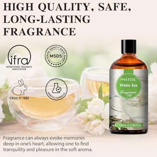 PHATOIL White Tea Fragrance Oil for Diffuser Aromatherapy 3.38FL.OZ - Image 2
