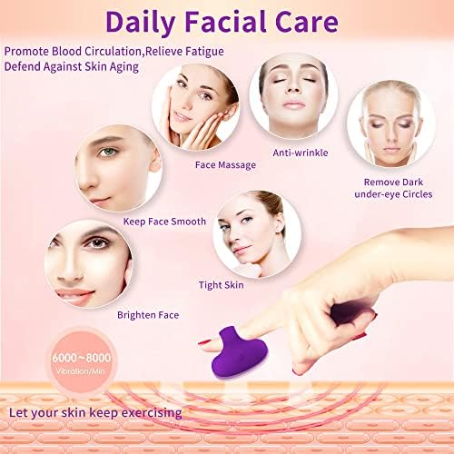 Handhold Portable Powerful Multifunctional Facial Mini Massage Ball,Quiet Waterproof USB Rechargeable Vibrating Travel Pocket Face Eye Finger Joint and Neck Jaw Massager - Purple - Image 4
