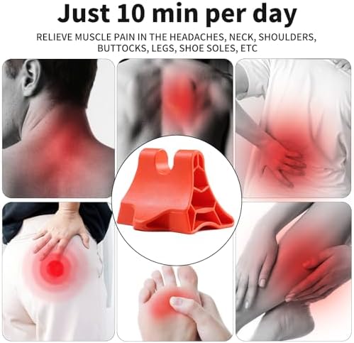 Trigger Point Massage Tool, Handheld Deep Tissue Manual Massager for Neck, Shoulders, Back & Feet, 3-Edge Pressure Point Design, Portable (Red) - Image 2