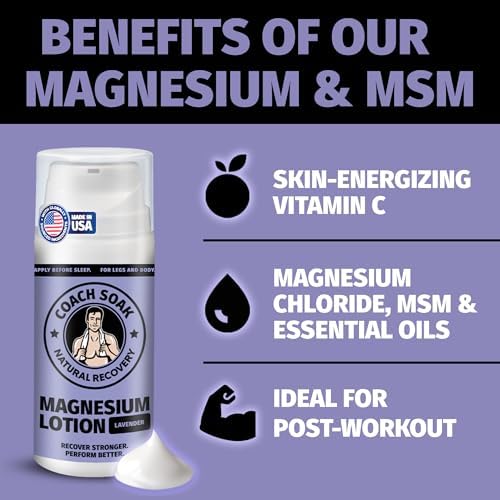 Coach Soak Magnesium Lotion with MSM & Menthol, Lavender 10 oz - Image 3
