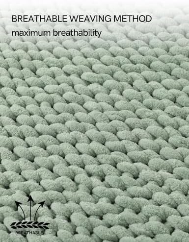 YnM Chunky Throw Blanket, Medium-Weight, Hand Knitted with Chenille Yarn, Skin Friendly, Ventilated and Breathable, Machine Washable, Home Décor Piece for Couch, Sofa and Bed (Sage Green, 30x40 Inch) - Image 5