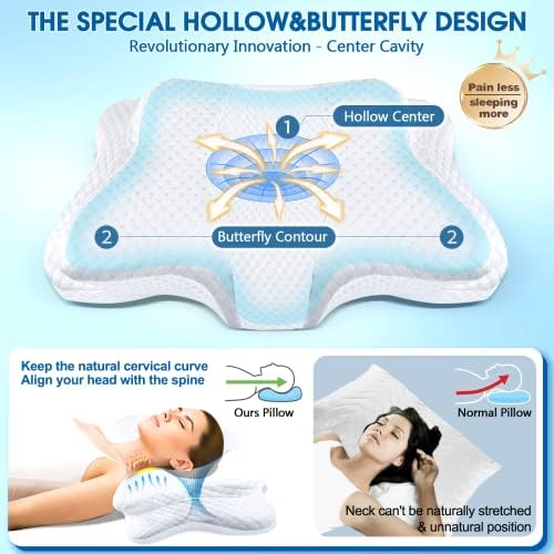 CHxxy Memory Foam Pillows, Cervical Pillow for Neck & Shoulder Pain Relief - Image 4