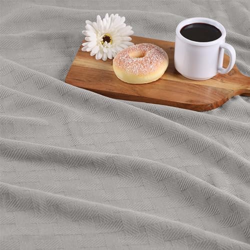 Superior Cotton Blanket Breathable All Season Comfy Bedding, Twin, Silver - Image 6