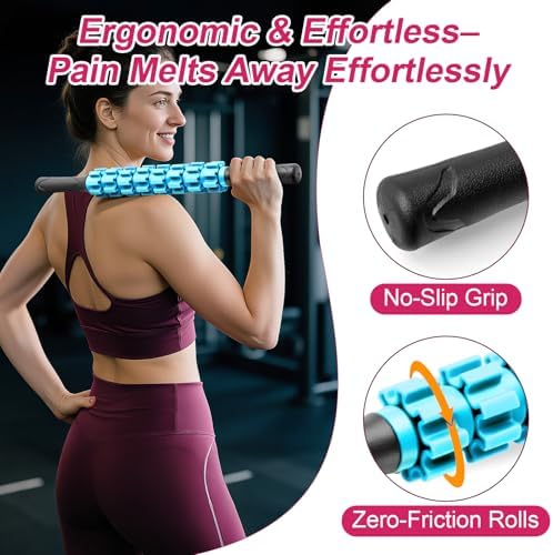 ZanLLW Massage Roller, Muscle Roller Stick, Therapy Roller Stick for Legs, Calf, Thigh, Lipo Roller for Relief Muscles, Deep Tissue Massage Rolling Pin for Trigger Points, Help Sore Muscle Recovery - Image 2