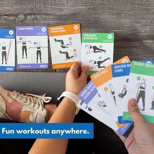 Arena Strength Workout Cards - Instructional Fitness Deck for Booty Band Workouts, Beginner Fitness Guide for Resistance Band Training Exercises at Home. Includes Workout Routines. - Image 6