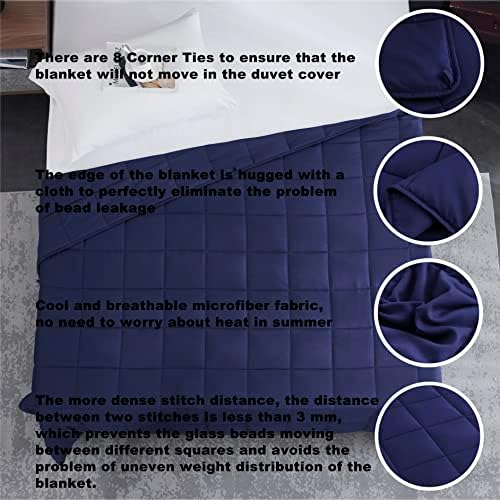 L'AGRATY Weighted Blanket - 40"x60" 10lbs Cooling Breathable Microfiber Material with Glass Beads Small Blanket for All-Season Summer Fall Winter Soft Thick Comfort - Image 4