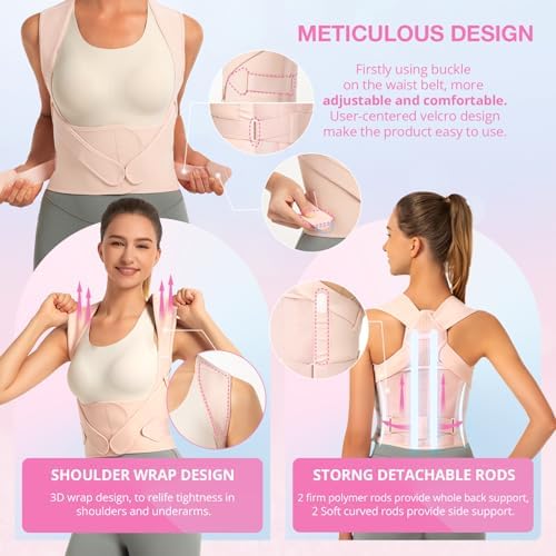 SHAPERKY Posture Corrector for Women for Support: Back Brace for Full Back Support - Adjustable Shoulder Straightener for Women and Men (Small) - Image 5