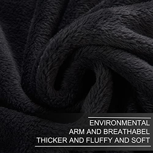 Polar Fleece Blanket Queen Size 350GSM Lightweight Throw for The Bed Extra Soft Brush Fabric Super Warm Sofa Blanket 90" x 90"(Black Queen) - Image 6