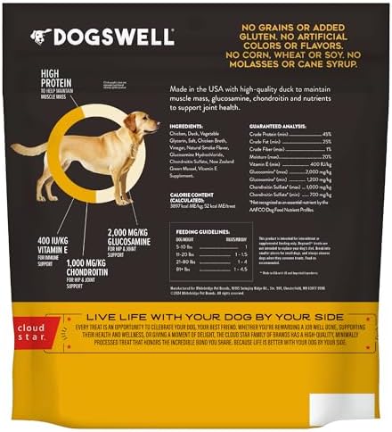 DOGSWELL Hip & Joint Jerky Dog Treats, Duck, 20 oz. - Image 2
