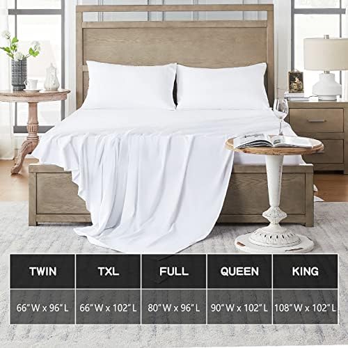 FreshCulture Twin Flat Sheet - Hotel Quality Twin Flat Sheet Only - Brushed Microfiber Top Sheet - Ultra Soft & Breathable - Wrinkle-Free - Easy Care - Single Flat Sheet (Twin, White) - Image 5