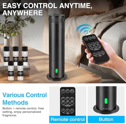Waterless Scent Diffuser Starter Kit - Suitable for Home and Hotel Series Air Diffuser, 800 Square Inches of Coverage, 5 Kinds of Scented Essential Oils, Remote Control - Image 4