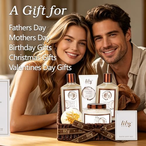 Coconut Vanilla Spa Gifts, 7Pcs Perfect Spa Gift Baskets for Women & Men - Image 2