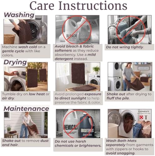 Home Bedford 2 Piece Memory Foam Shag Bath Mat Set - Absorbs Moisture, Dries Quickly, Non Slip Bathroom Rug, Water Absorbent Carpet, Machine Washable - Chocolate - Image 6