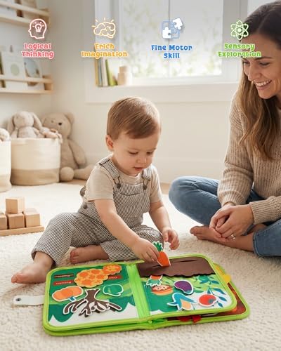 Montessori Busy Book, 10-Page Sensory Activity Toy, Farm - Image 4