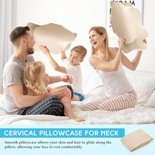 Hahafelt Cooling Cervical Neck Pillowcase,Champagne,Standard Size - Image 6