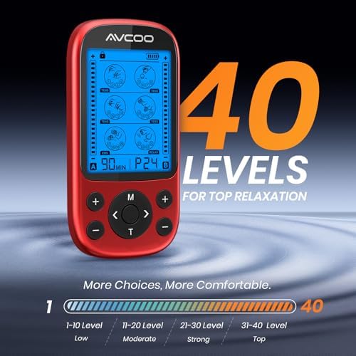 AVCOO 3-in-1 TENS Unit Muscle Stimulator for Pain Relief, 24 Modes, EVA Bag - Image 4