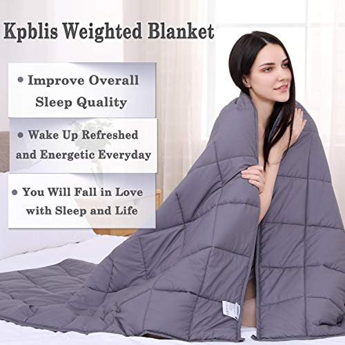 KPBLIS Weighted Blanket 15 lbs 48" x 72" for 130-170 lbs, 7 Layers Heavy Blanket with Cooling Breathable Cotton and Glass Beads, Dark Gray - Image 4