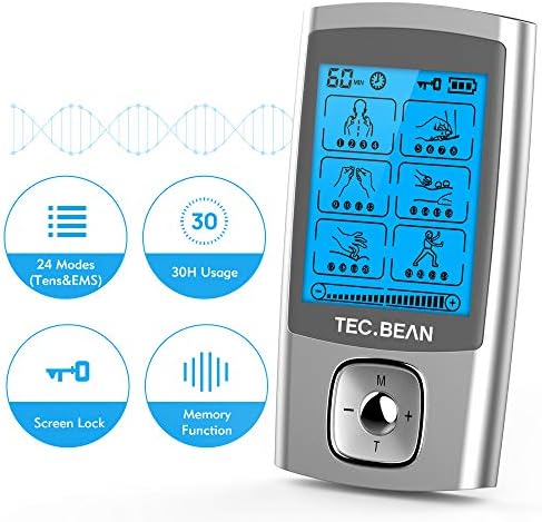 24 Modes Tens Unit Muscle Stimulator, Rechargeable Tens Machine with 8 Electrode Pads (American Gel), Electric Pulse Massager for Pain Relief Therapy(Silver) - Image 2