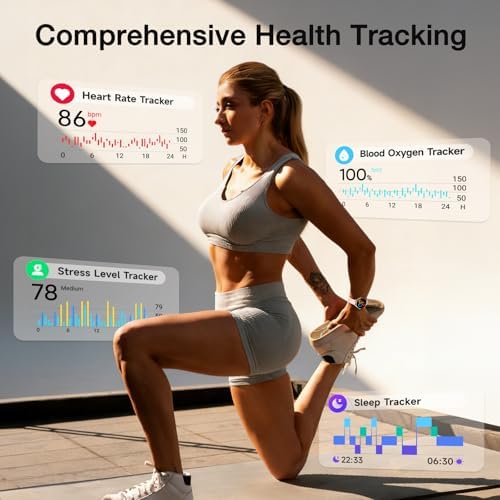 Fitpolo Smart Watch for Women Android & iPhone (2 Bands Sakura Pink) - Image 5