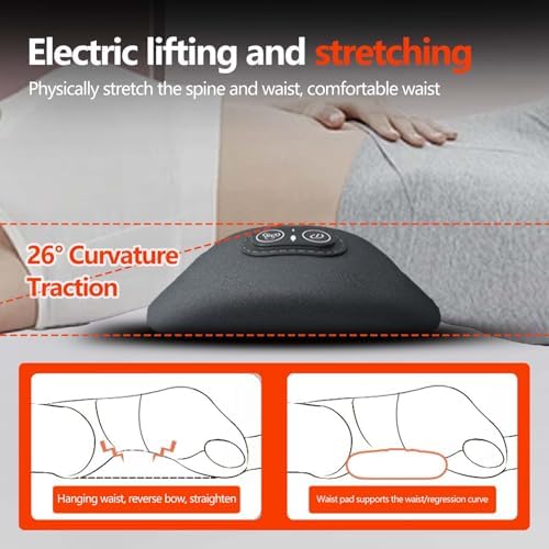 Back Massager for Sciatica Pain Relief, 3-in-1 Lumbar Support Device with Traction & Heat, Lower Back Pain Relief, Neck and Back Massage Pillow - Image 3
