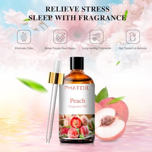 PHATOIL Peach Fragrance Oil for Diffuser Aromatherapy 3.38FL.OZ - Image 2