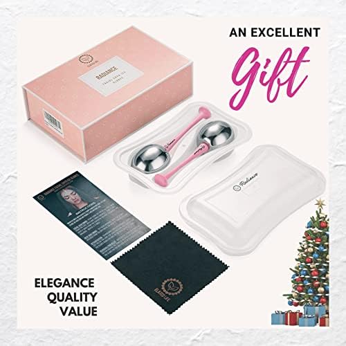 RADIANCE Ice Globes for Facials Skin Care - Cryo Globes, Non Shatter, Face Cooling Cold Stainless Steel, Cryo Freeze Tool Roller for Depuffing Eyes, Face Massage with a Storage Case & Polish Cloth - Image 5