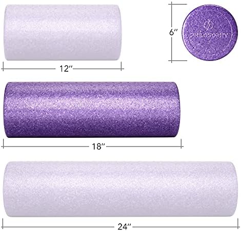 Philosophy Gym 18" High-Density Foam Roller for Exercise, Massage, Muscle Recovery - Round, Purple - Image 5