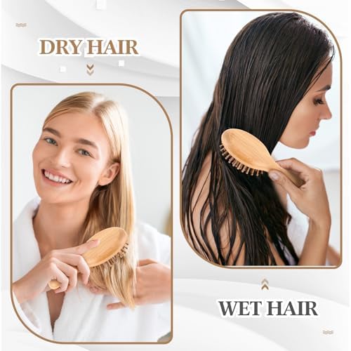 FoldTier 10 Pack Mini Bamboo Hair Brush Bulk Wooden Travel Small Hairbrush - Image 4