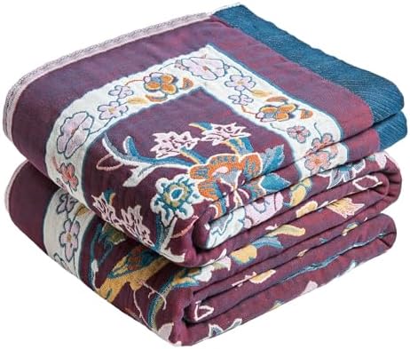 MSGKV Boho Throw Blanket 50"x60" Cotton Bird & Floral Throw for Bed & Couch by MSGKVHomeTextiles