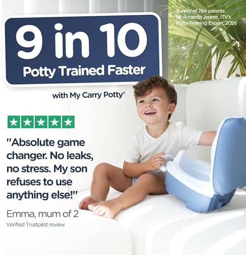 My Carry Potty - Blue Pastel Travel Potty, Award-Winning Portable Toddler Toilet Seat for Kids to Take Everywhere - Image 6