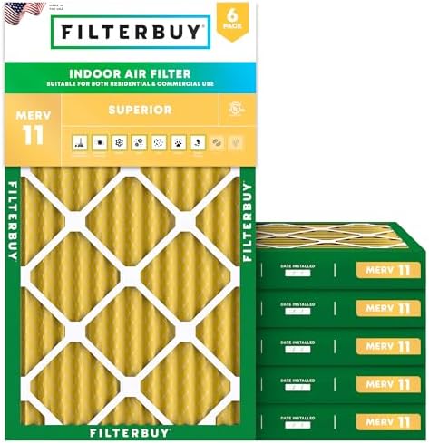 Filterbuy 14x24x2 Air Filter MERV 11 Pet & Allergy Defense (6-Pack) by Filterbuy