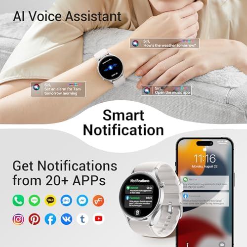 Fitpolo Smart Watch for Men Women,1.3" AMOLED Touchscreen Fitness Tracker, Make/Answer Calls, Heart Rate SpO2 Monitor, 3ATM Waterproof, Sleep & Activity Tracking Smartwatch for Android Phones iPhone - Image 5