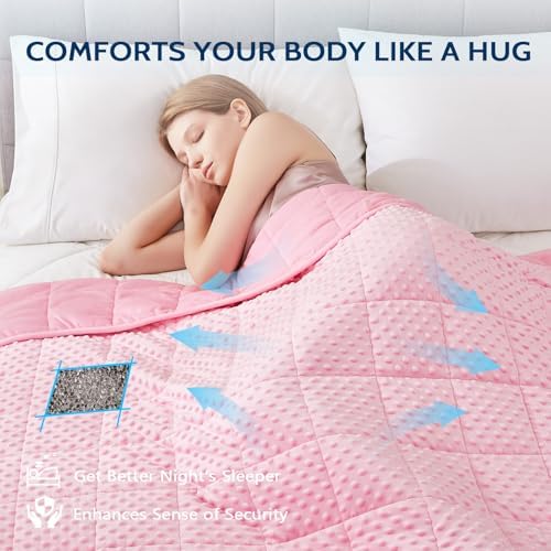 L'AGRATY Weighted Blanket for Adult - 60"x80" 22lbs Minky Dots Heavy Blanket with Glass Beads Soft Breathable for All-Season Summer Fall Winter Thick Comfort for Sleeping - Image 3