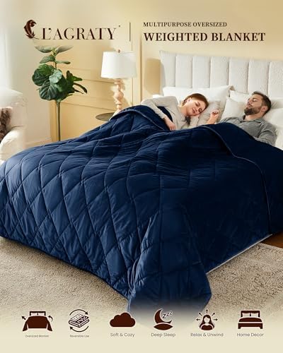 L'AGRATY King Size Weighted Blanket for Adults 45lbs, 88"x104" Cooling - Image 2