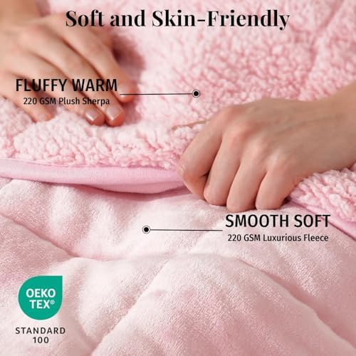 Topblan Sherpa Fleece Weighted Blanket 12lbs, 48 x 72 Twin Size for Adults - Image 2