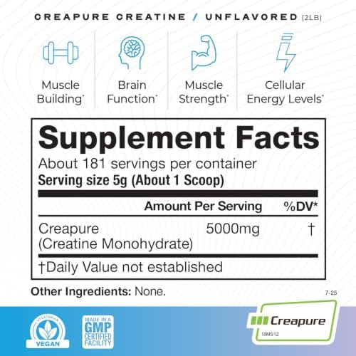 Muscle Feast Creapure Creatine Monohydrate Powder, Unflavored (2lb) - Image 3