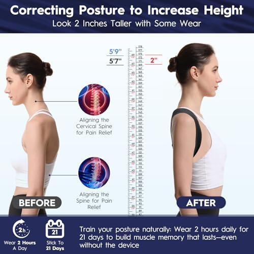 Back Brace Posture Corrector for Men and Women - Bionic System Newly Adjustable Upper Back Support Shoulder Posture Brace, Back Straightener Neck Pain Relief - Image 3