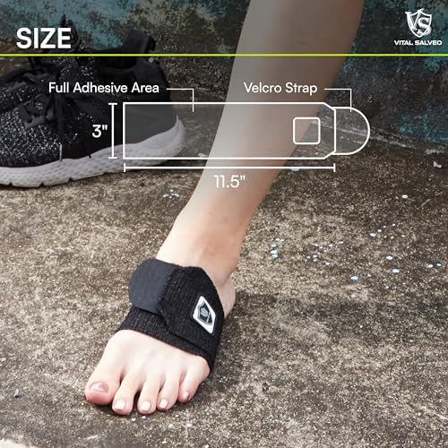 Vital Salveo- Adjustable Breathable Arch Wrap,Targeted Compression for Alleviating Arch Stiffness and Fatigue,PlantarFasciitis, for Men Women, Running, Soccer, Football, Workout (Pair) /3"* 11.5" - Image 3