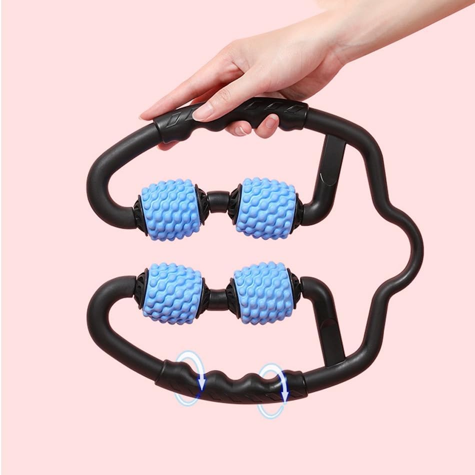 4 Wheels Foam Roller Muscle Massager for Leg Neck Hand Arm,Trigger Point Muscle Relax Massager Indoor Sports Yoga Bodybuilding Equipment (Blue) - Image 7