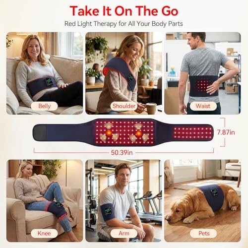 Cordless Red Light Therapy Belt for Body Back & Abdomen with Vibration - Image 4