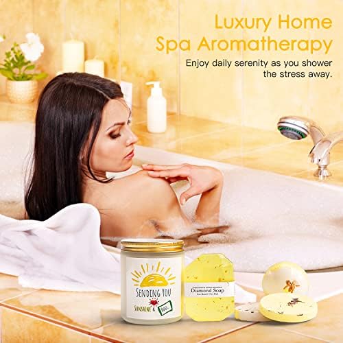 Birthday Gifts for Women, Sending Sunshine Christmas Gifts, Get Well Soon Gifts Basket Care Package Unique Spa Gifts Box with Wine Glasses for Thinking of You Her Sister Best Friend - Image 5